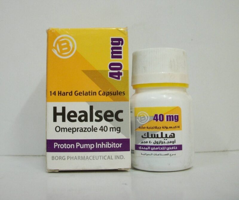 healsec omeprazole 40 mg 14 cap