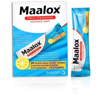 maalox antacid oral suspensions in sachets lemon flavoring 20 sachets