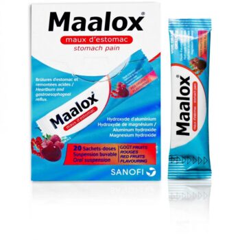 maalox antacid oral suspensions in sachets red fruits flavoring 20